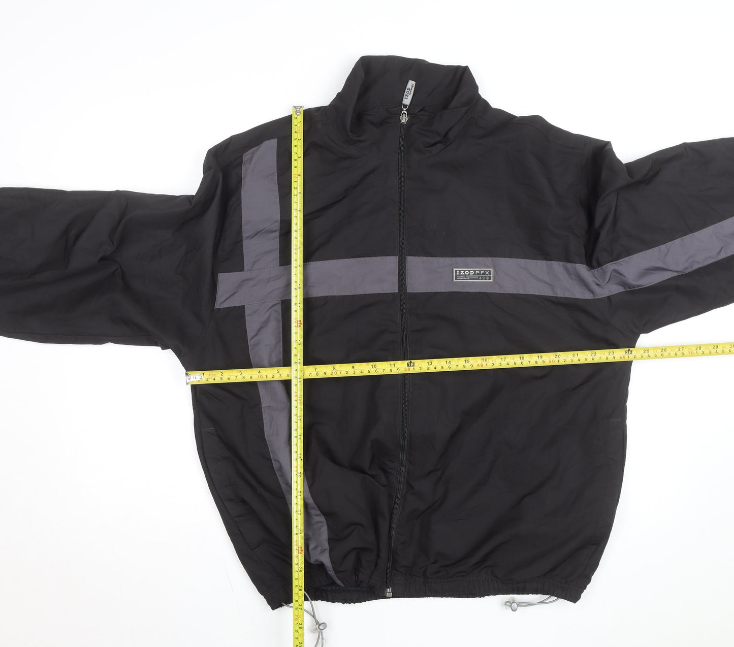 IZOD PerformX Men's Black L Windbreaker Jacket Polyester Outdoor