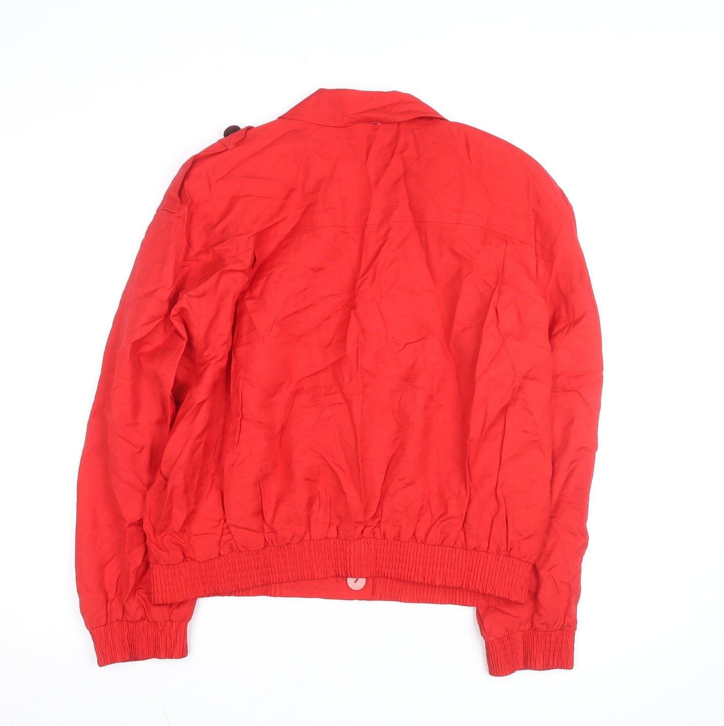 Liz Claiborne Women’s Red Linen Blend Bomber Jacket Size M Classic Style
