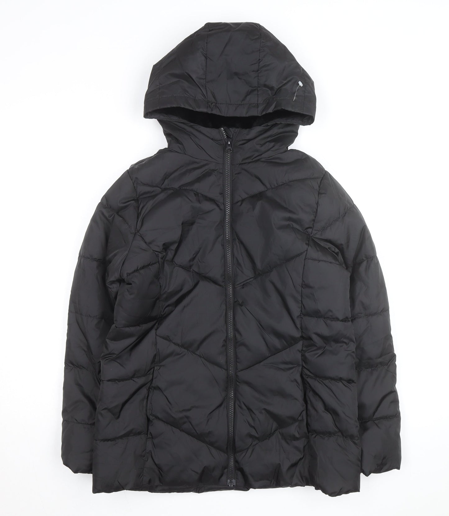 SwissTech Women's Black XL Hooded Puffer Jacket Winter Coat