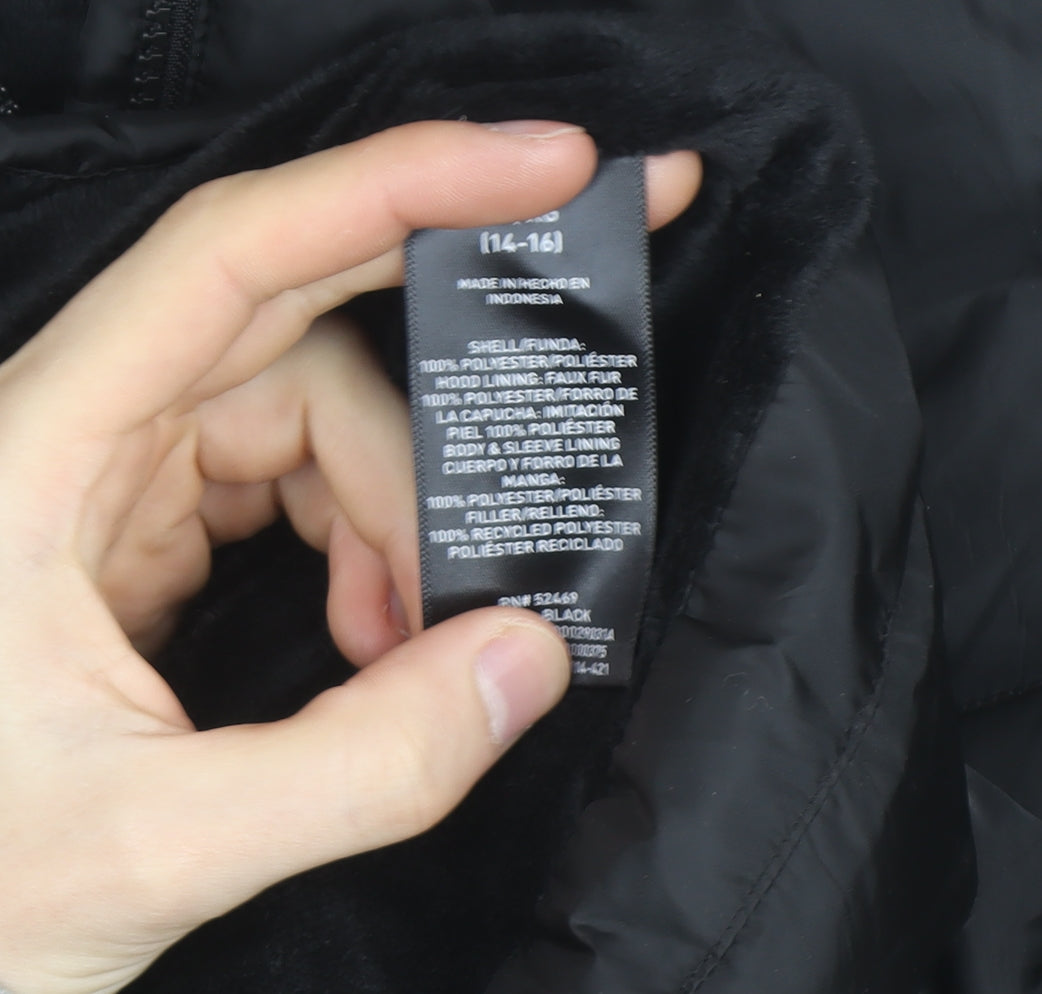 SwissTech Women's Black XL Hooded Puffer Jacket Winter Coat