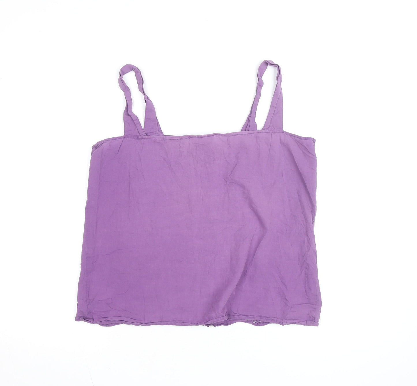Wallis Women Purple Floral Embroidered Cotton Camisole Top Size 12