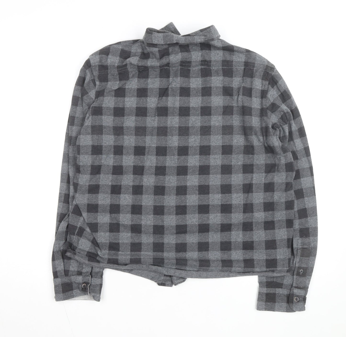 Tailor Vintage Men's Grey Checked Flannel Slim Fit Shirt L