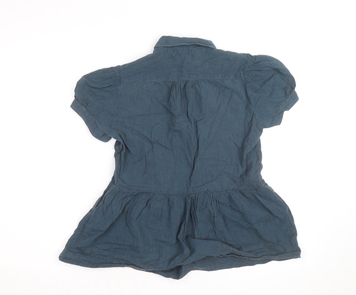 French Connection Women’s Blue Cotton Button-Up Tunic Top Size 12