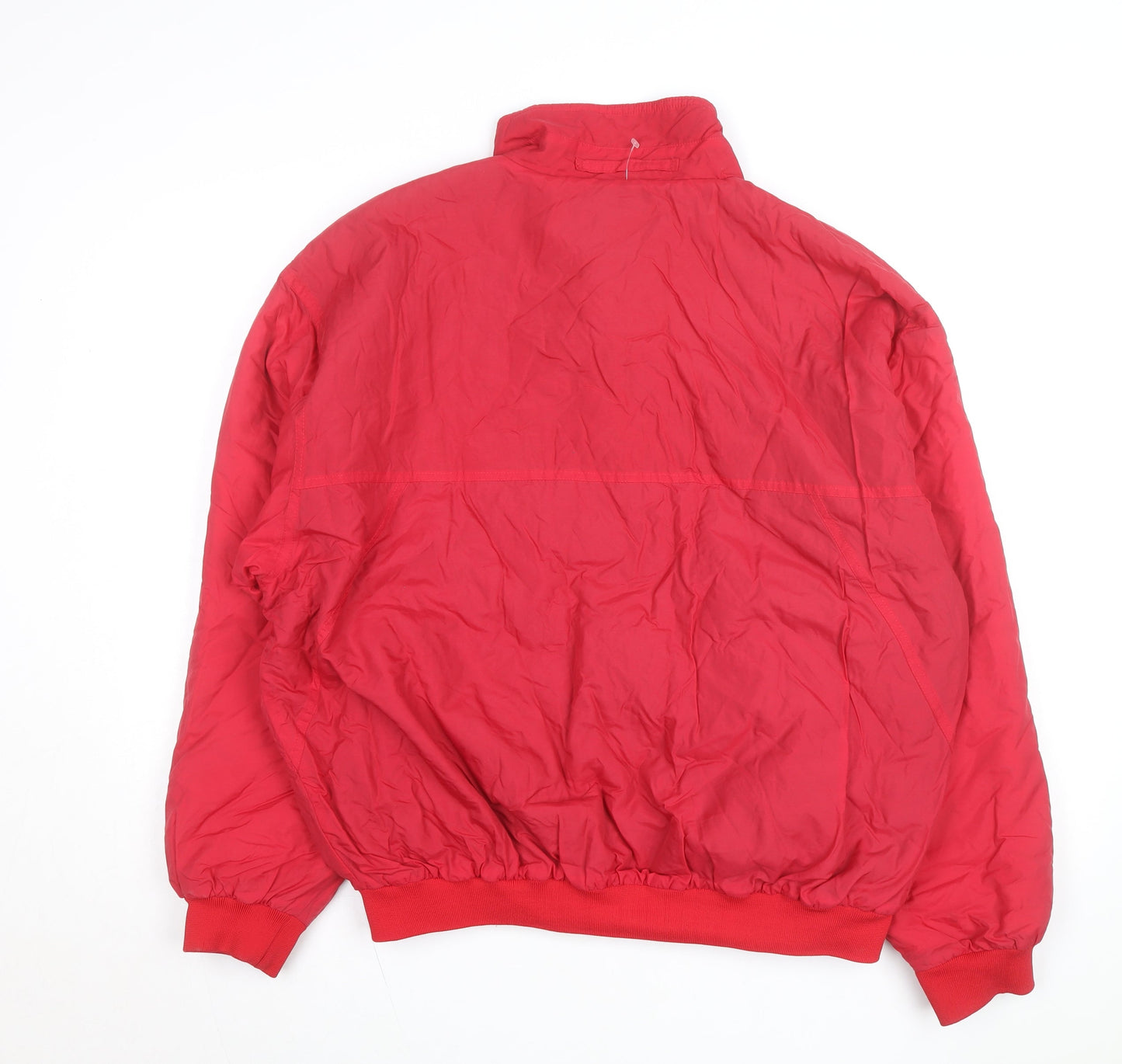 Grizzly Men's Red L Bomber Jacket Nylon Lined Full Zip Vintage