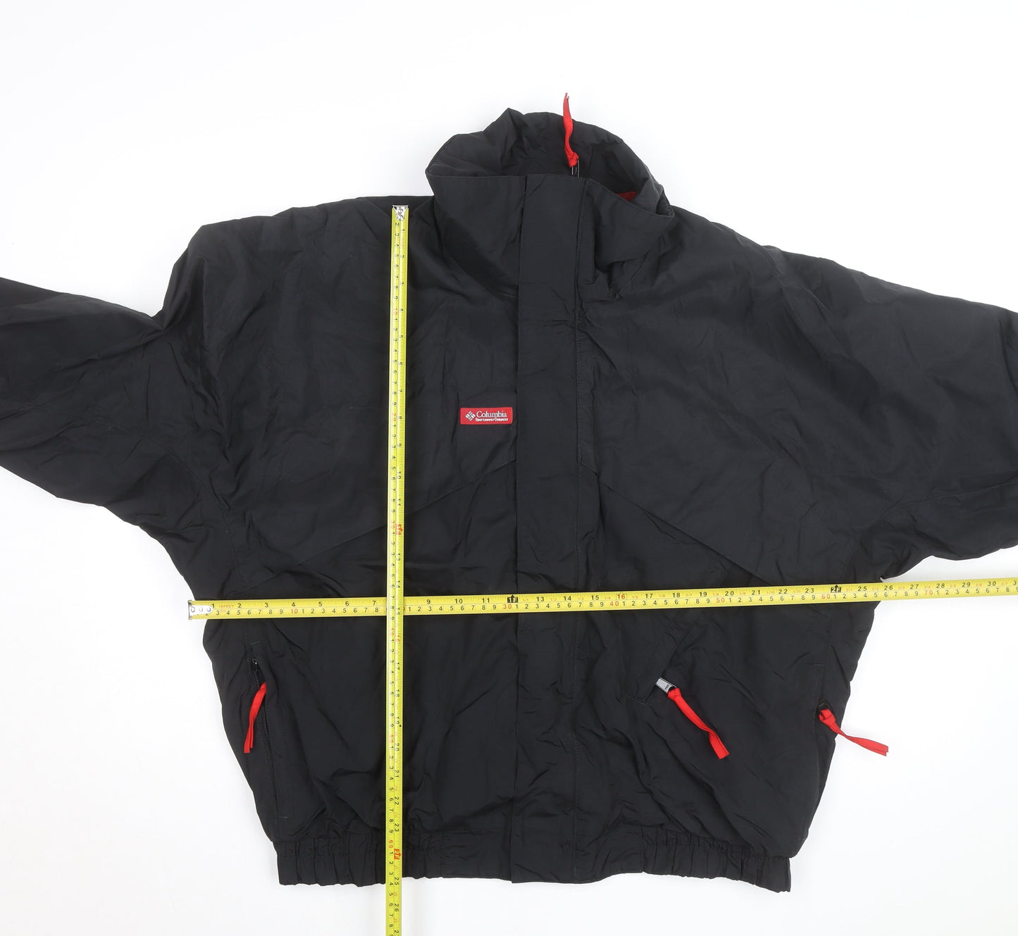 Columbia Men's Black L Windbreaker Nylon Jacket Outdoor Lined
