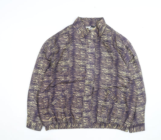 Studio JPR Women's Multicoloured Silk Animal Print Bomber Jacket L