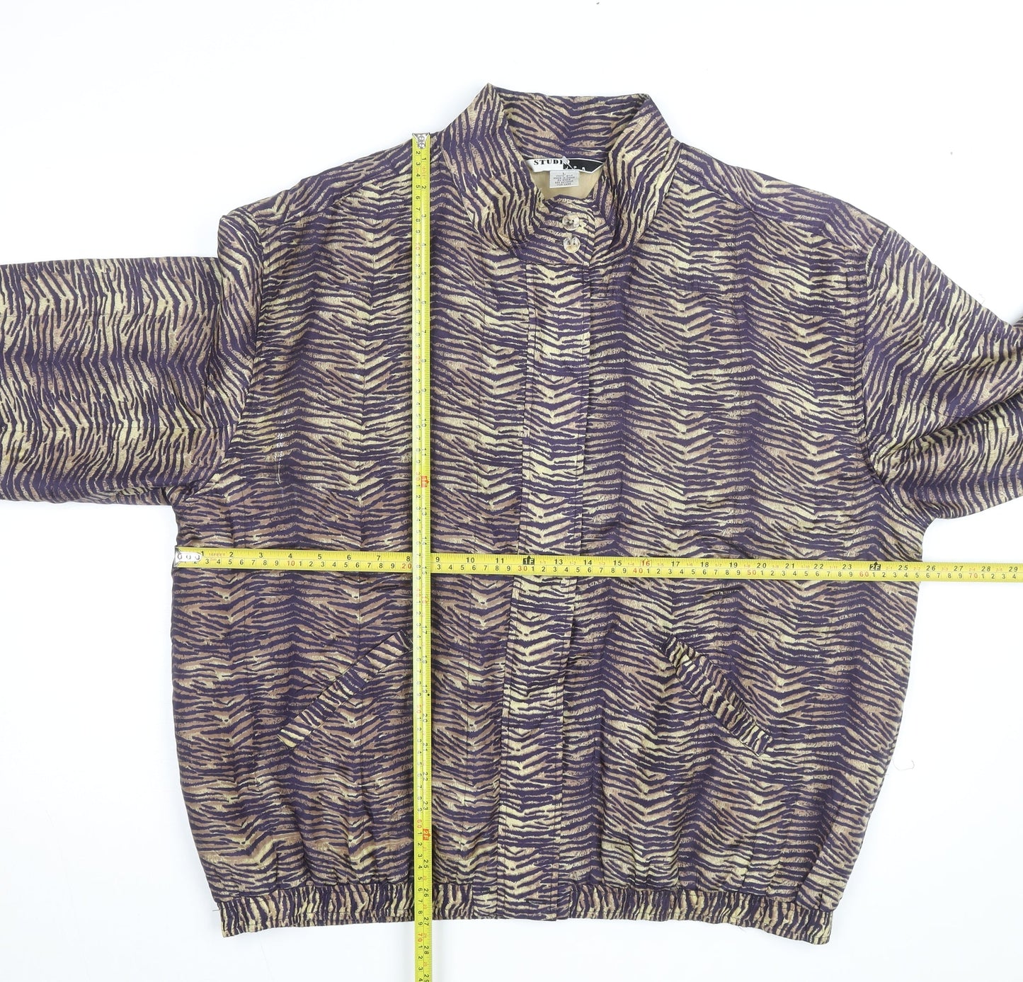 Studio JPR Women's Multicoloured Silk Animal Print Bomber Jacket L