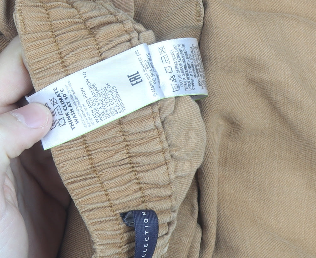 Marks and Spencer Women's Beige Linen Chino Trousers Size 12