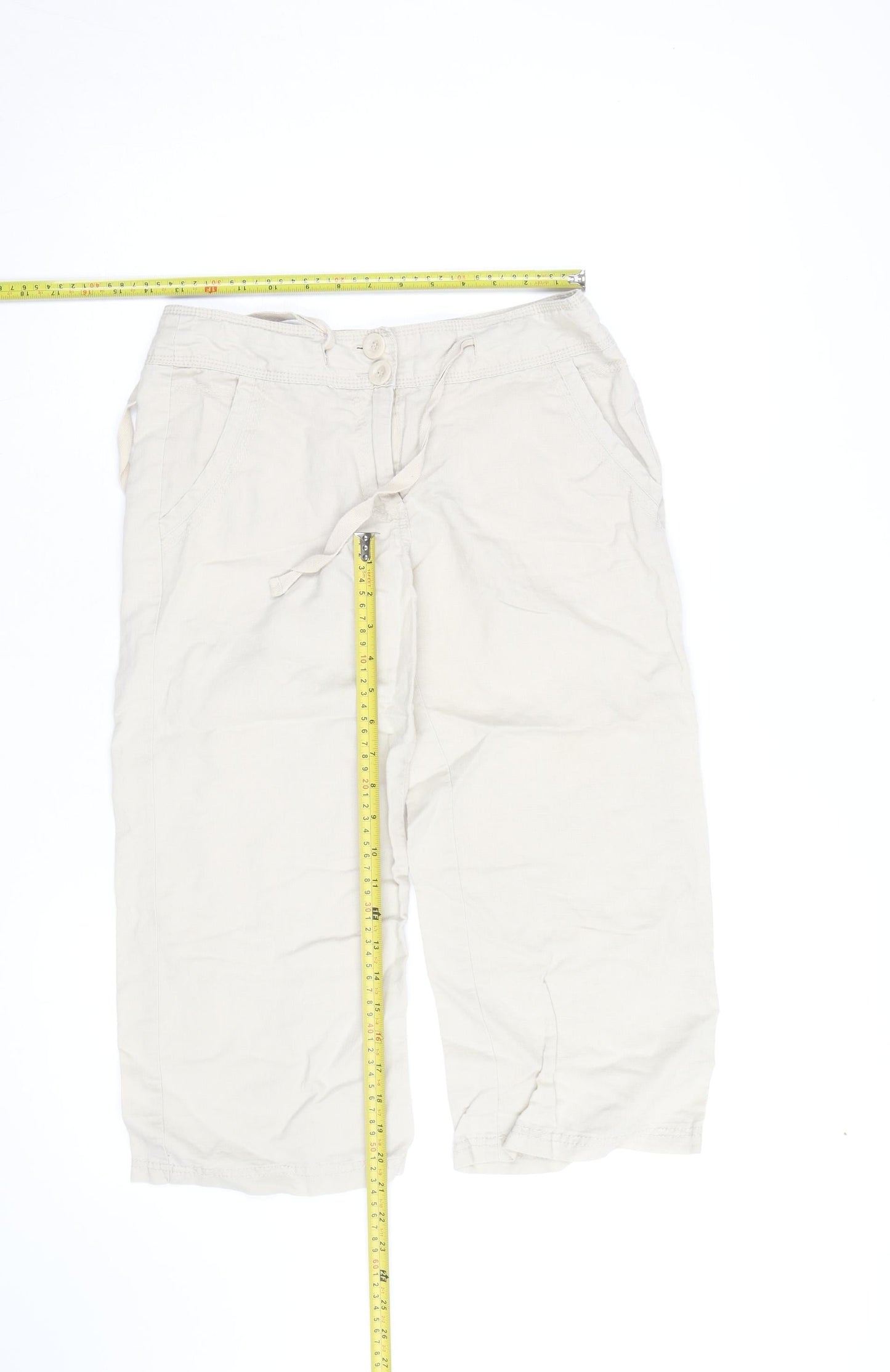 Dunnes Women Beige Size 8 Chino Bermuda Shorts 100% Cotton