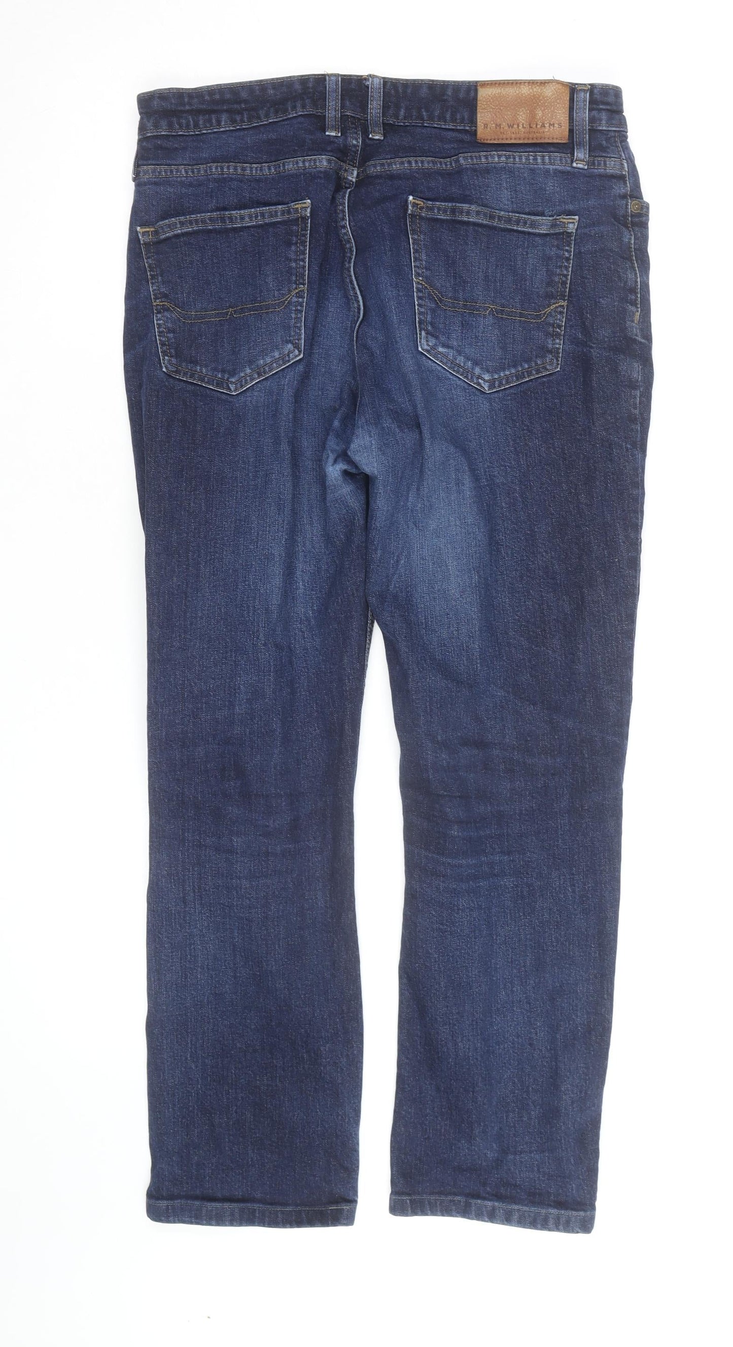 R.M. Williams Men's Blue Straight Jeans 34x32 Regular Fit Denim