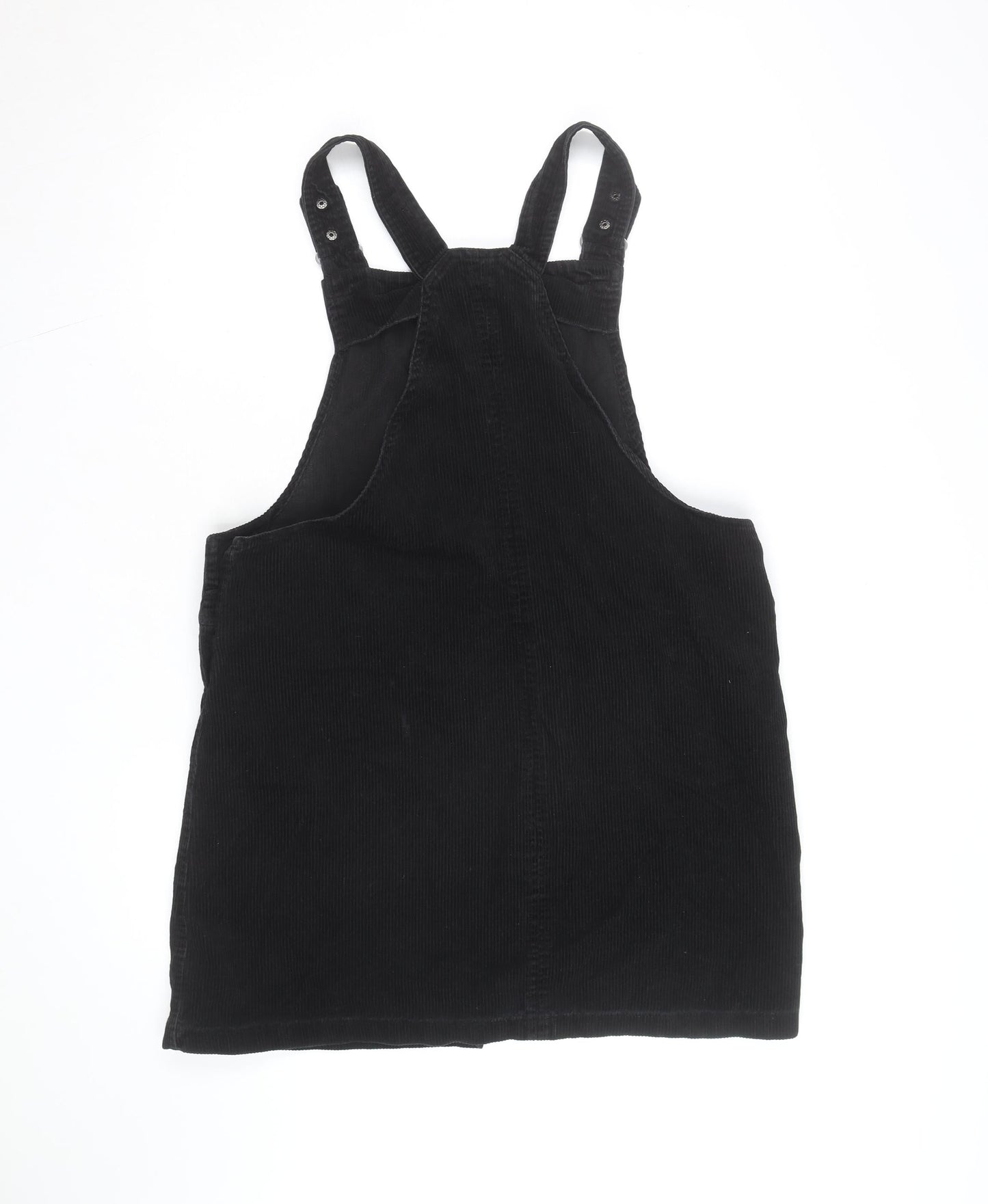New Look Womens Black Corduroy Dungaree Dress UK 16