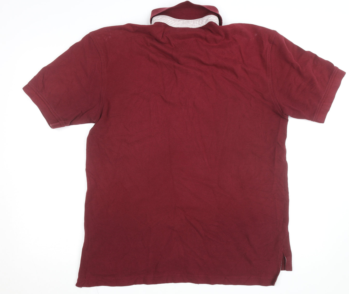Tommy Hilfiger Men’s Red Cotton Short Sleeve Polo Shirt L
