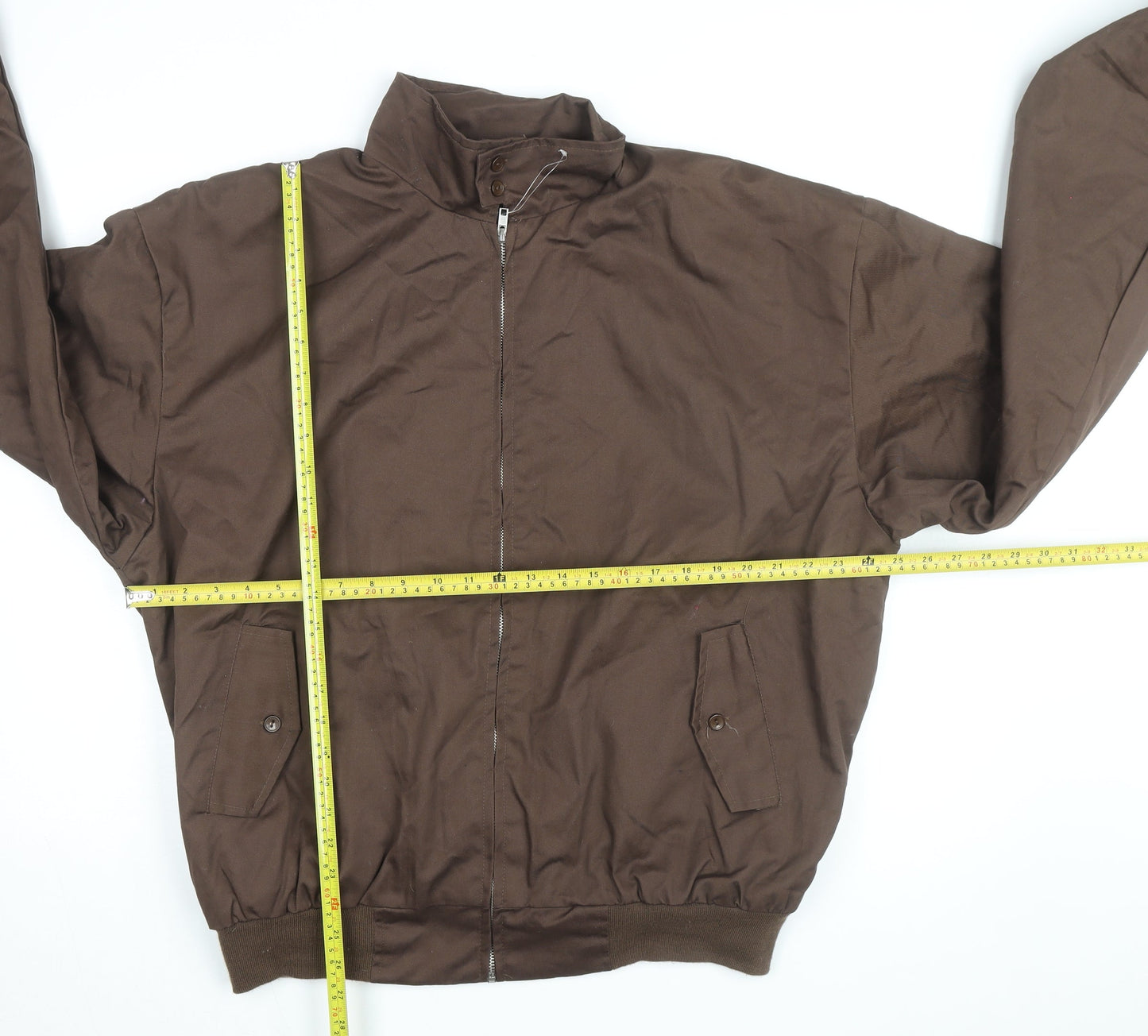 Gear Up Men’s Brown 4XL Lined Bomber Jacket with Zip Front