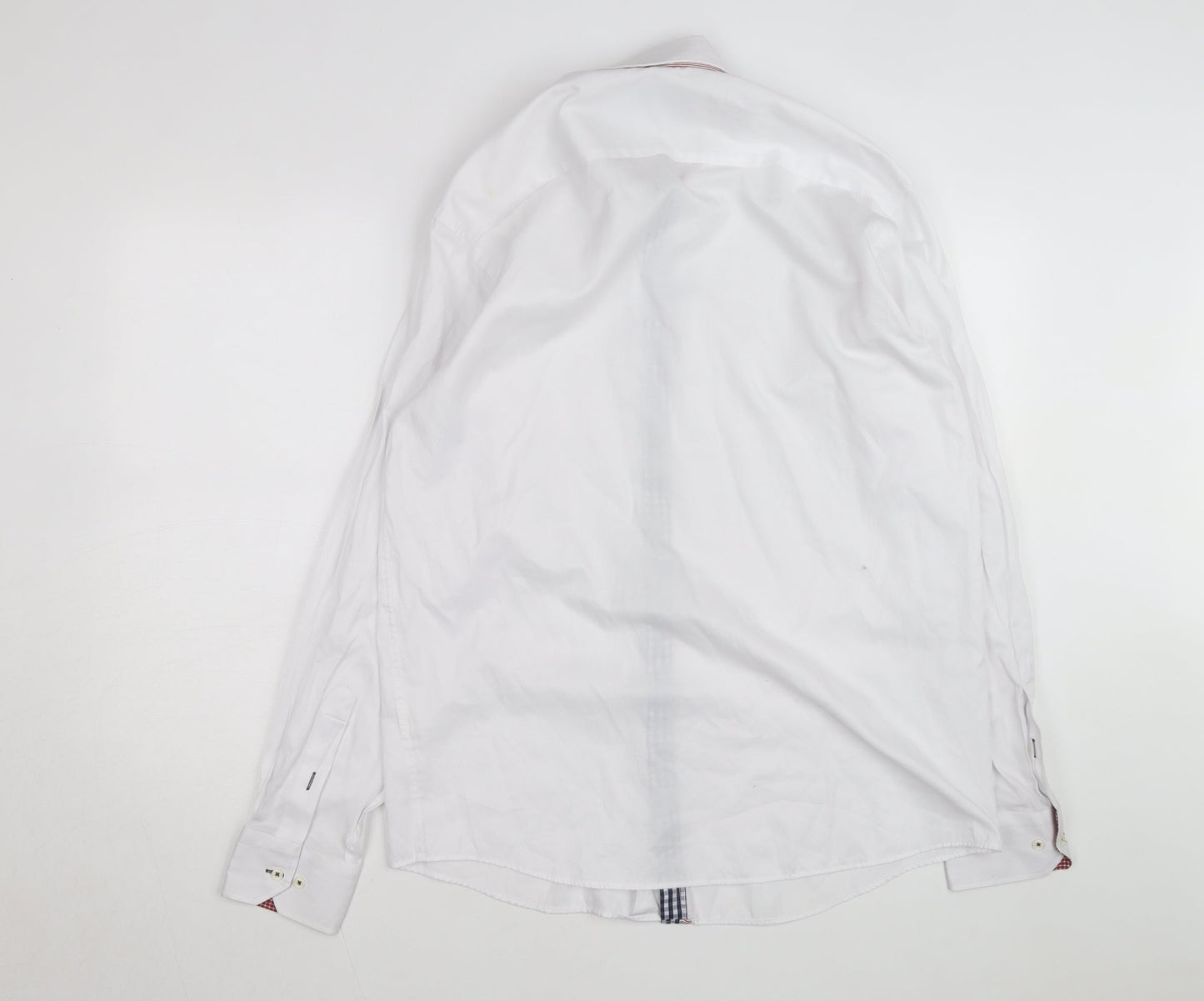 Yachting & Co Men's White Long Sleeve Button-Down Dress Shirt L
