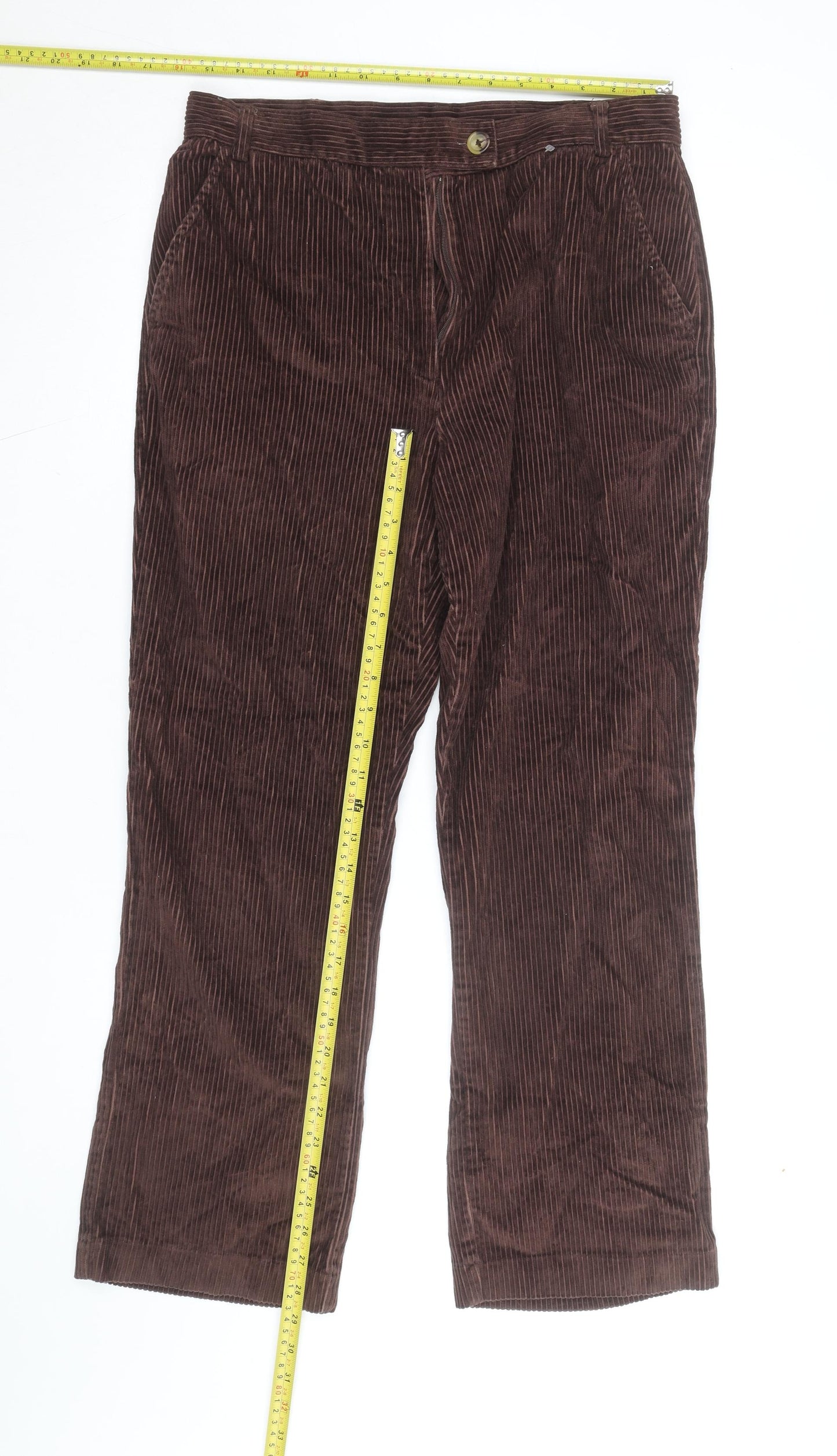 B. Moss Women's Brown Corduroy Petite Trousers Size 12P