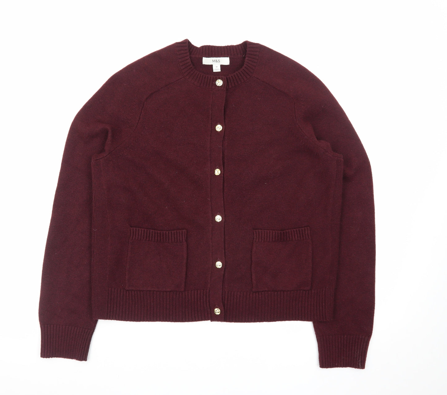 Marks and Spencer Womens Red Crew Neck Cardigan Size M
