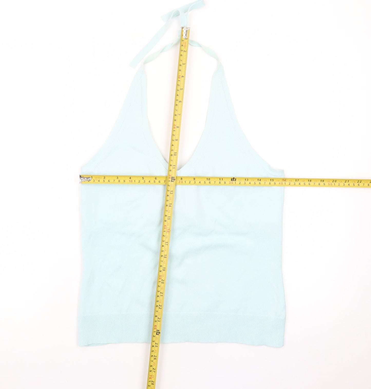 GAP Women Blue Halter Camisole Tank Top L Stretch Cotton