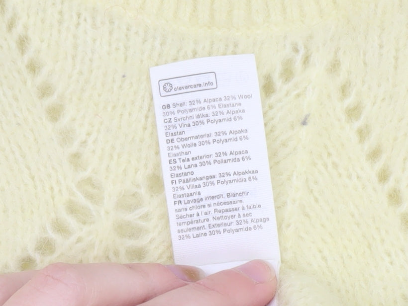 & Other Stories Women Yellow Wool Alpaca Knit Pullover Jumper S