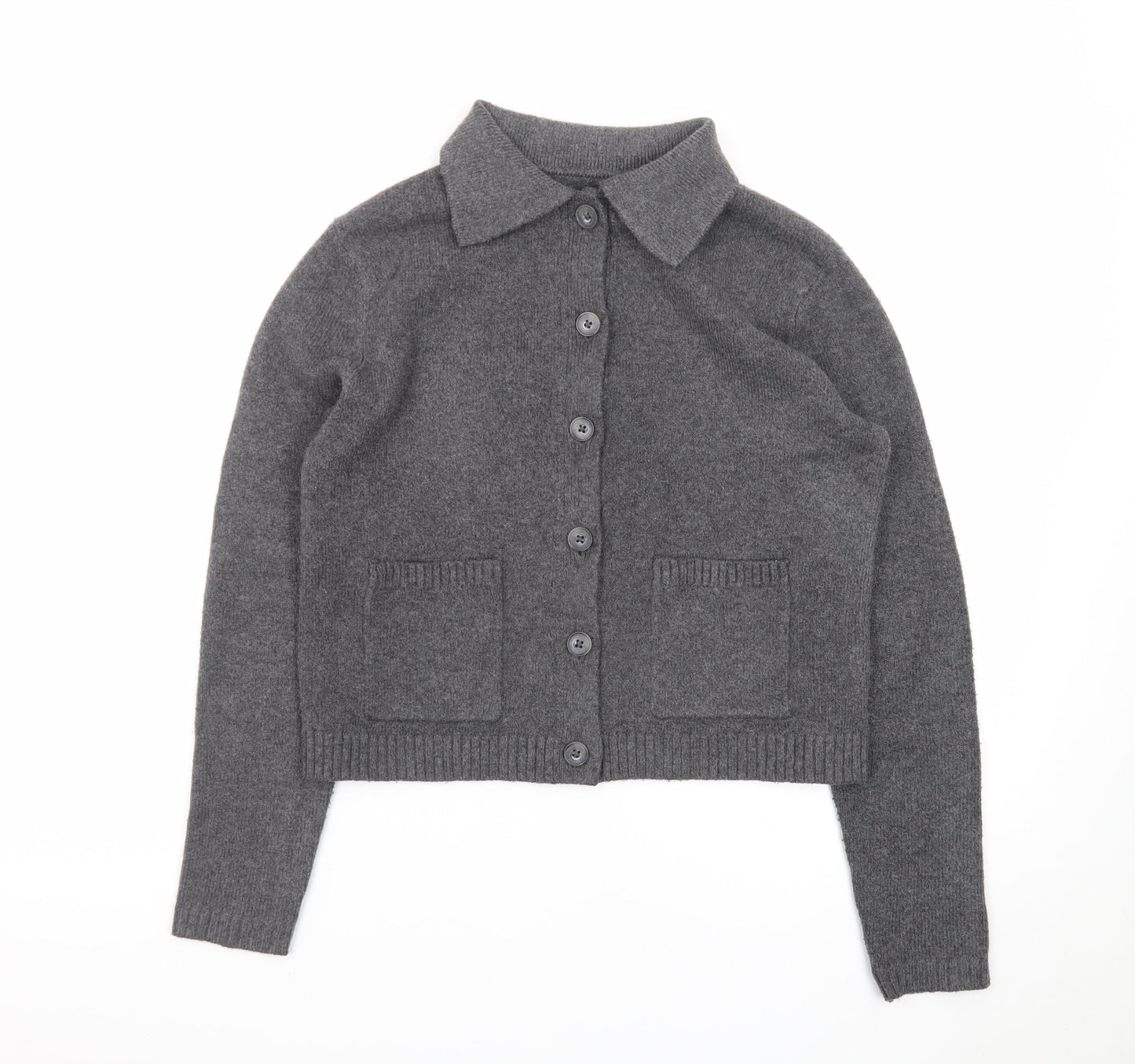 Marks and Spencer Women’s Grey Collared Button Cardigan XS