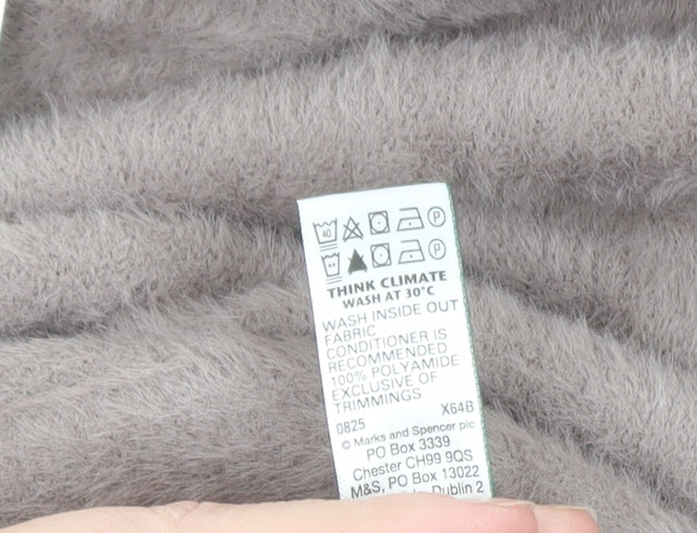Marks and Spencer Women Beige Hooded Fleece Pullover Jumper Size L