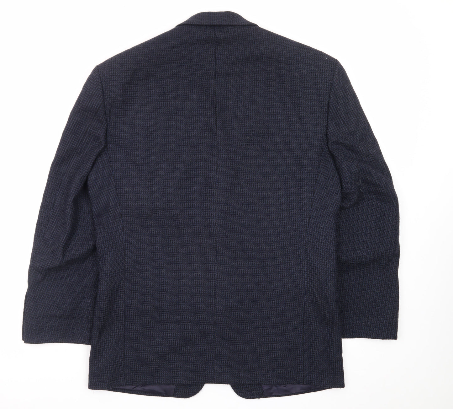 Marks and Spencer Men's Blue Wool Check 38S Classic Blazer