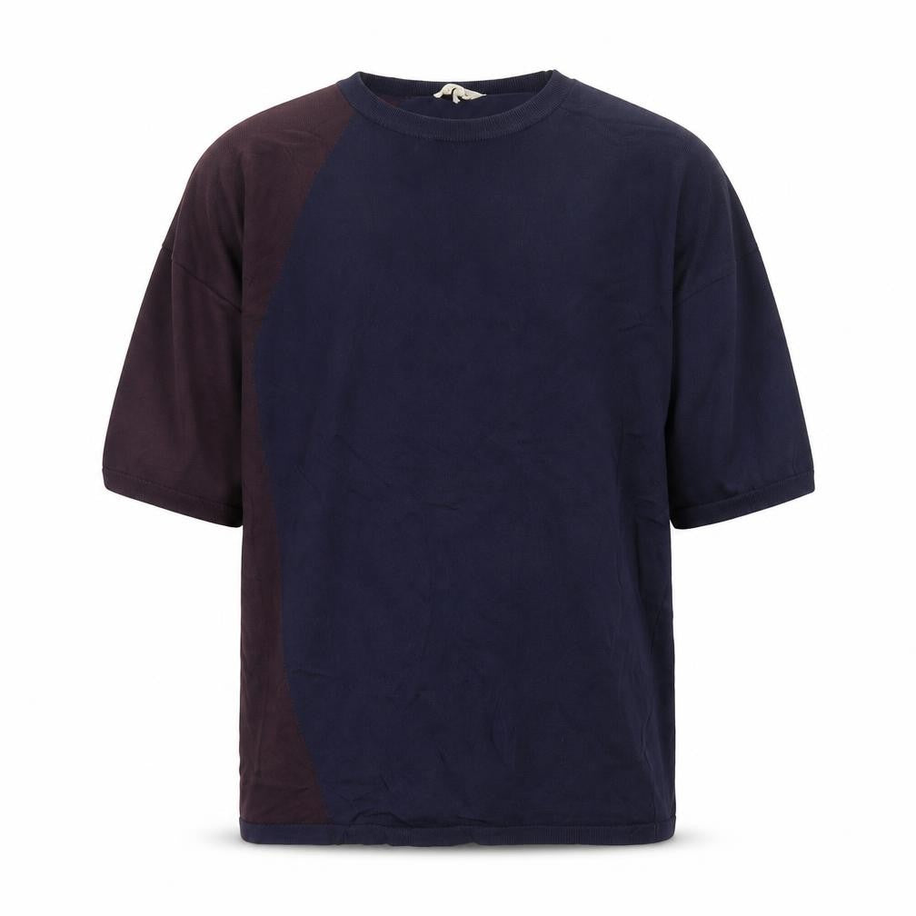 Phase Eight Unisex Blue Colourblock Knit Short Sleeve T-Shirt XS