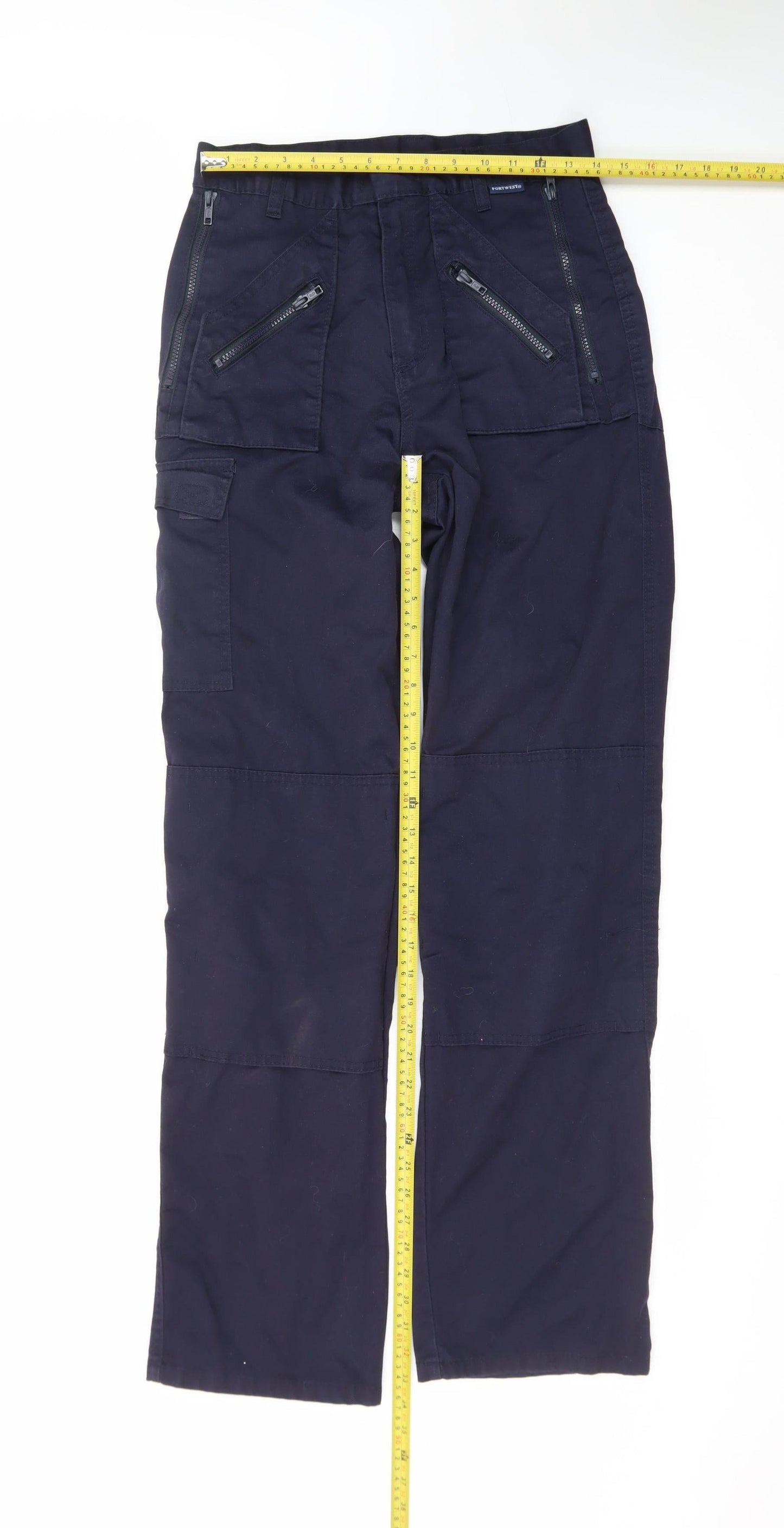 Portwest Men's Blue Cargo Workwear Trousers Size M 30W 36L