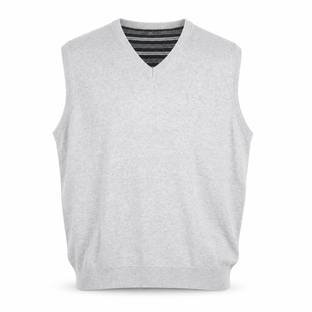 Marks & Spencer Blue Harbour Men's Grey XL V-Neck Cotton Knit Vest