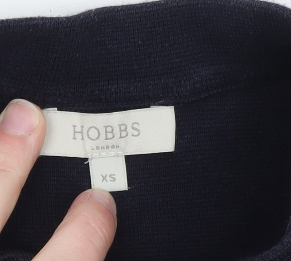 Hobbs Womens Navy White Striped Cotton Crew Neck Jumper XS