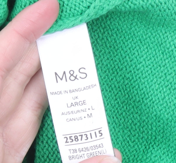 Marks and Spencer Women's Green Knit Sleeveless Vest Jumper L