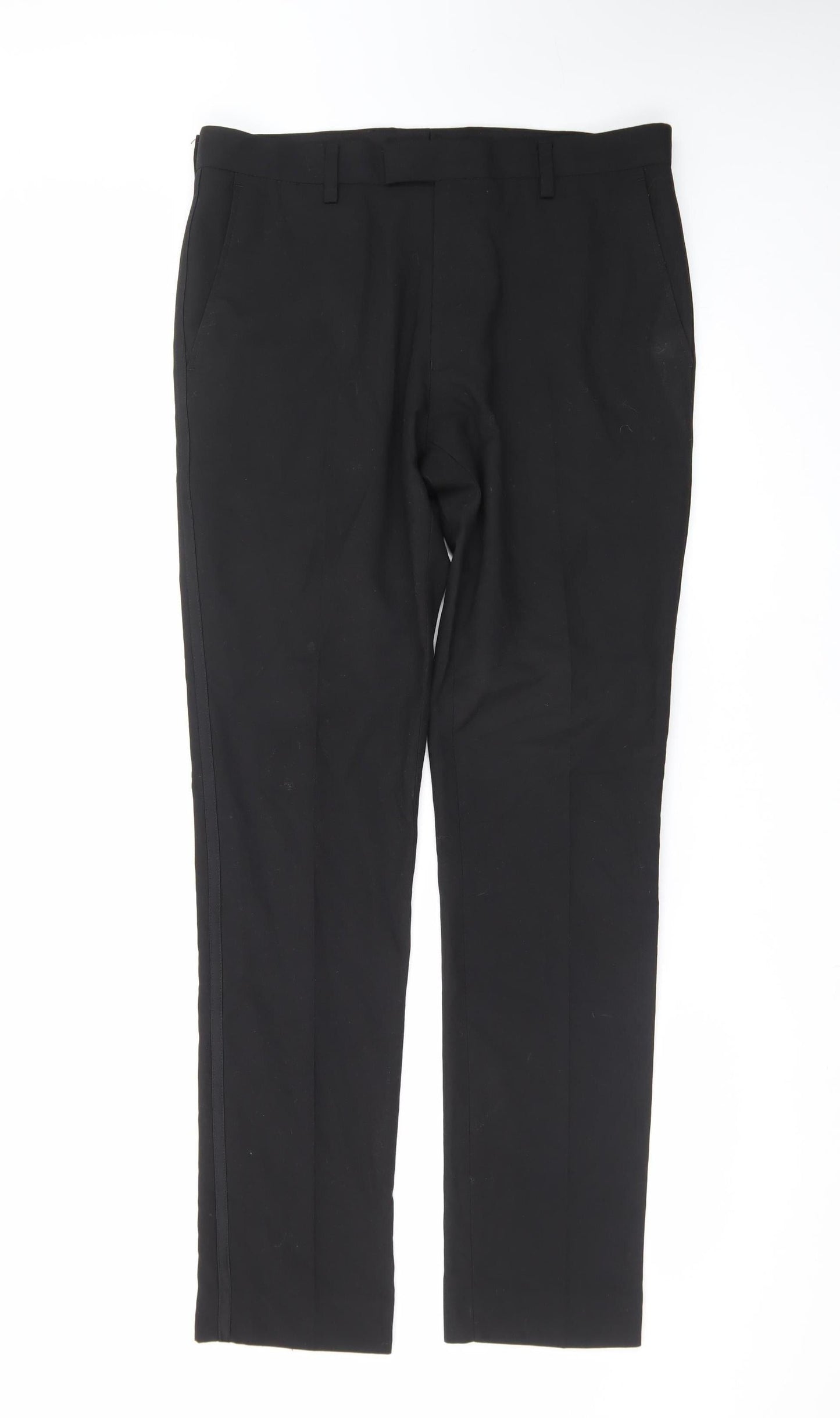 Next Men’s Black Regular Fit Dress Pants 32W 33L Formal Trousers