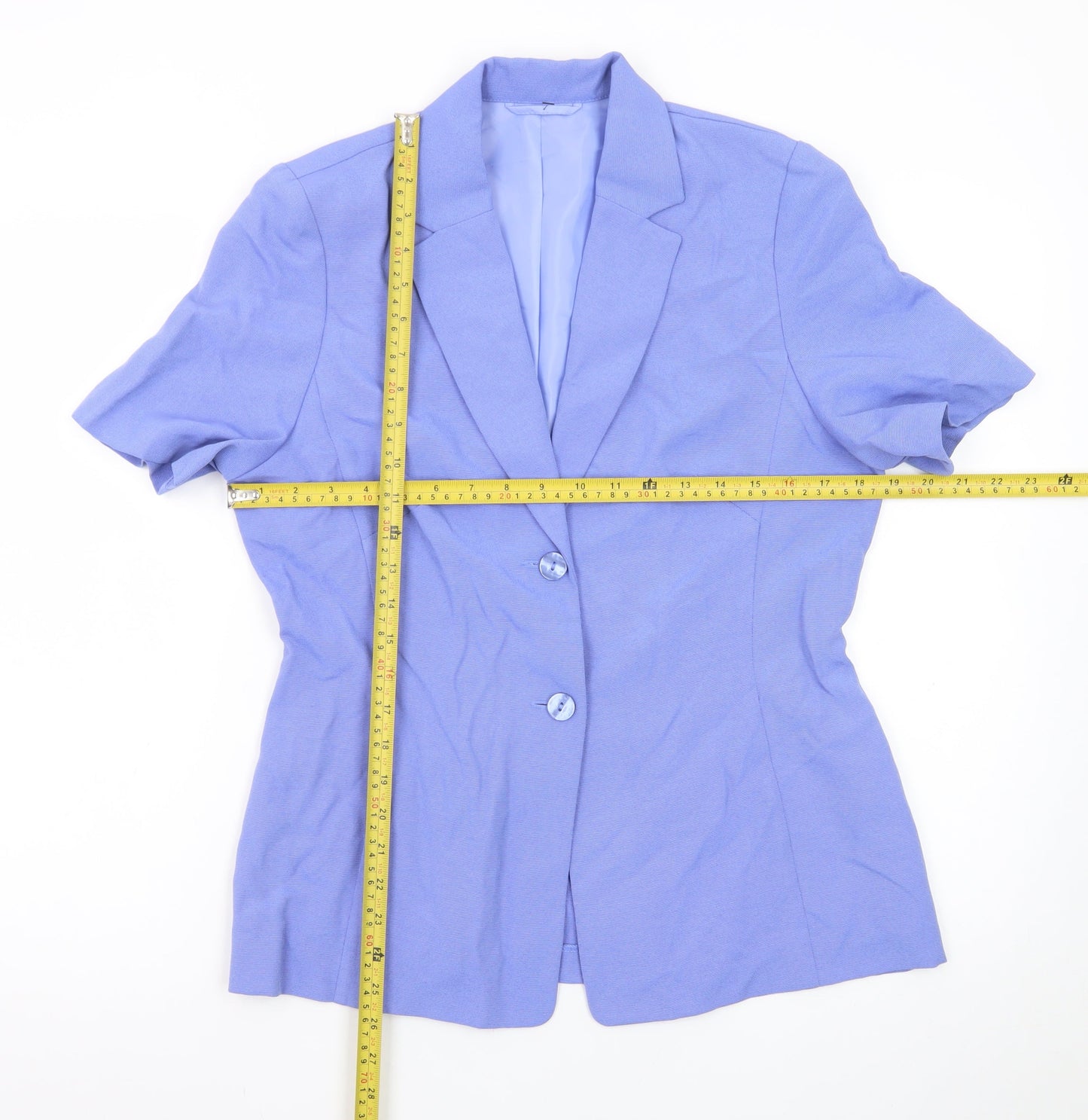 Dorothy Perkins Women's Blue Short Sleeve Suit Jacket Size 12