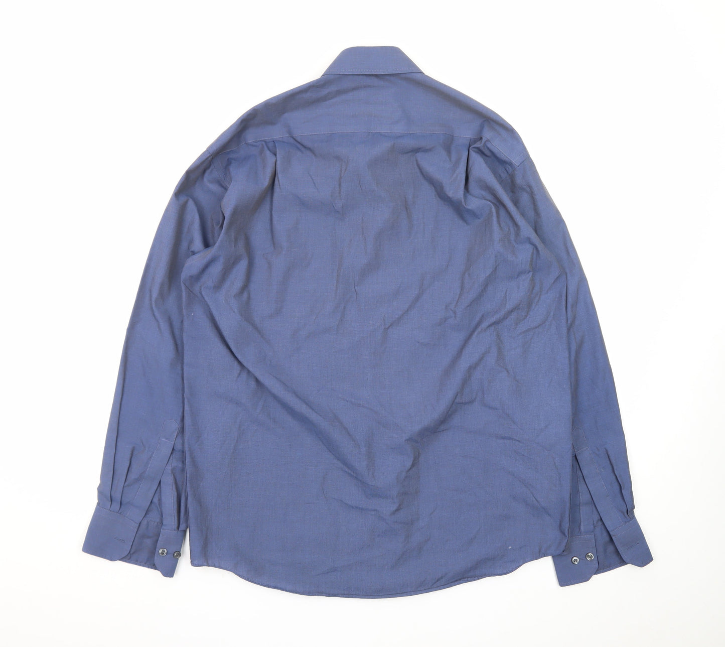 Marks and Spencer Men's Blue 15.5in Non-Iron Regular Fit Dress Shirt