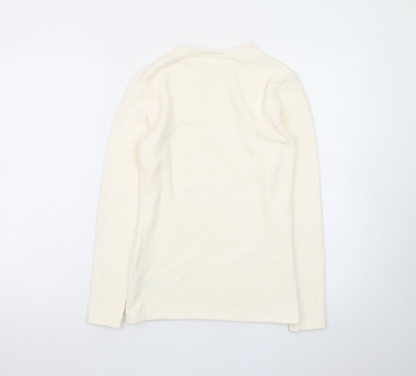 Marks and Spencer Womens Ivory Heatgen Long Sleeve Crew Neck Jumper Size 12