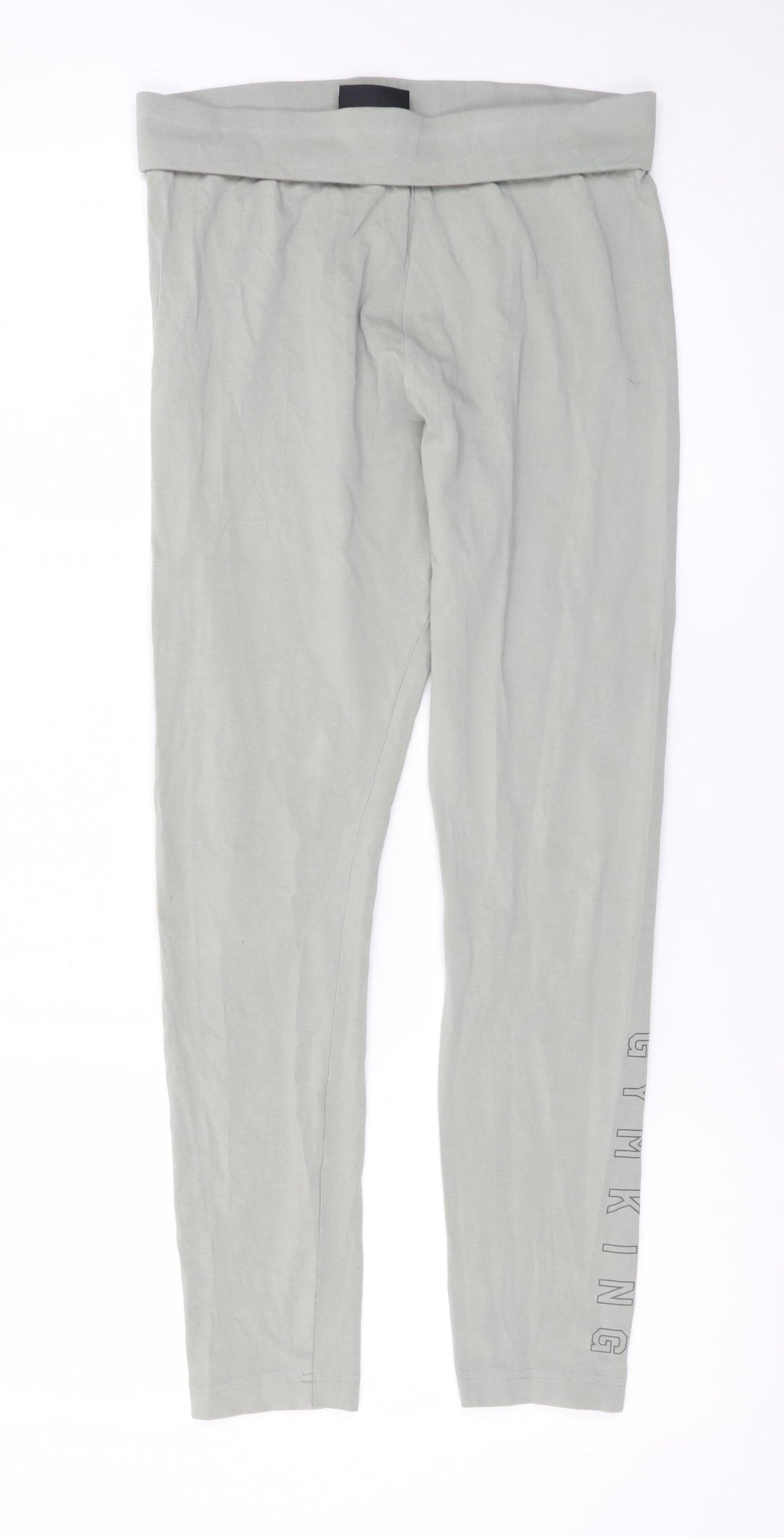 Gym King Women's Grey Cotton Stretch Leggings Size 14