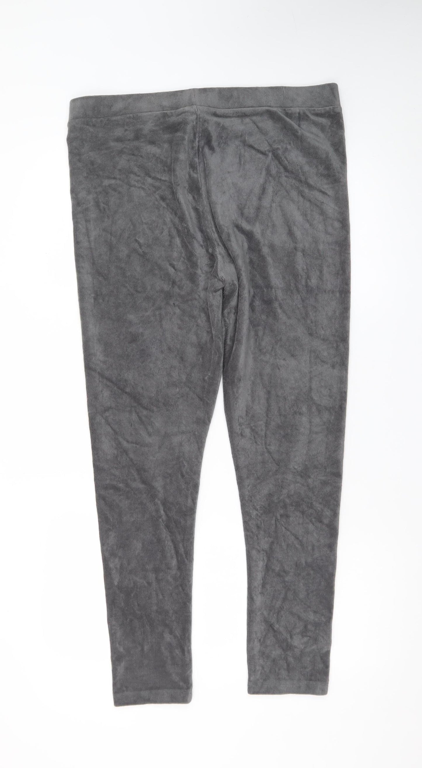 Spirit Women Grey Velour Stretch Leggings Size 16