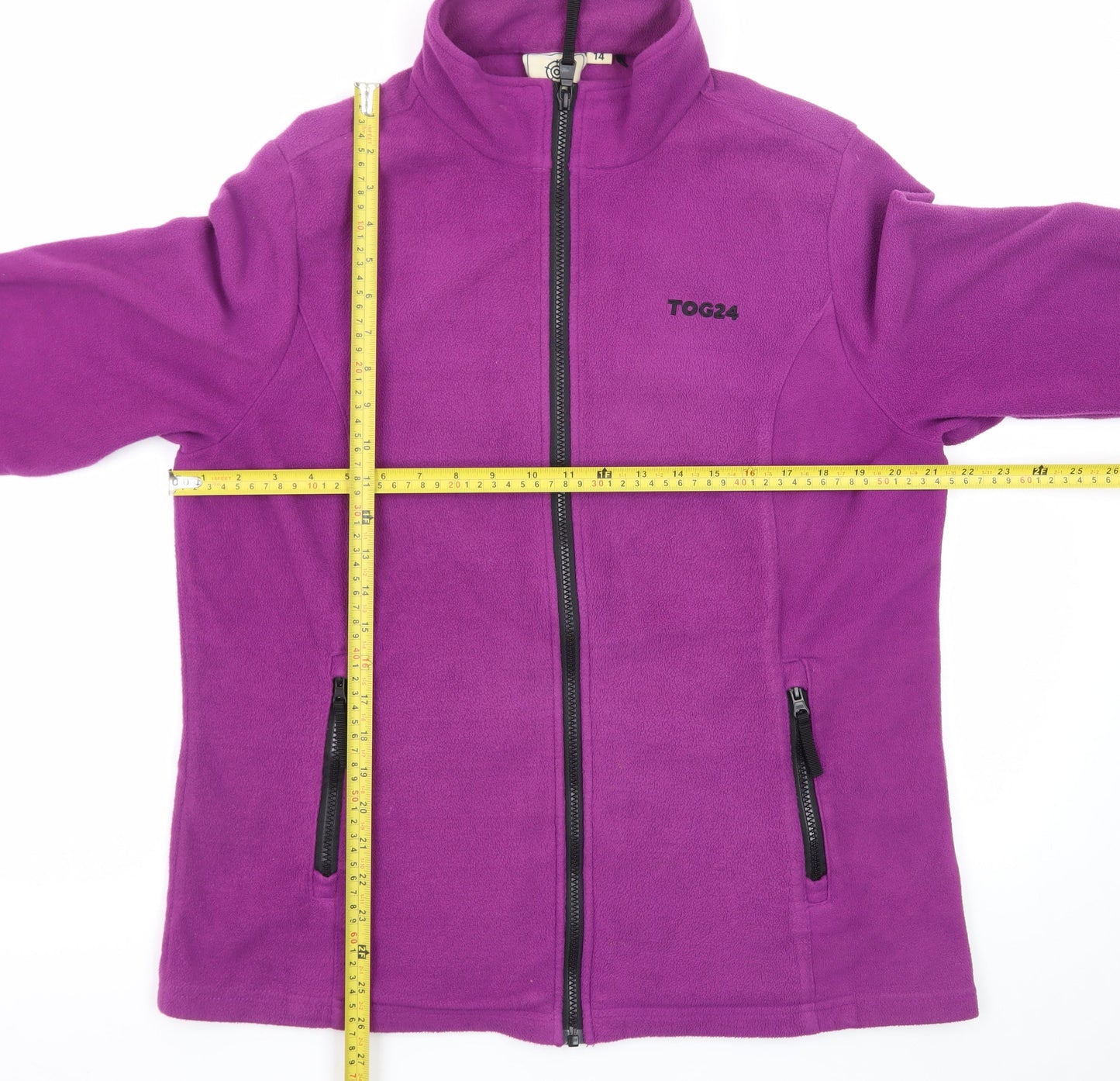 TOG24 Womens Purple Fleece Jacket Size 14 Full Zip Warm Casual