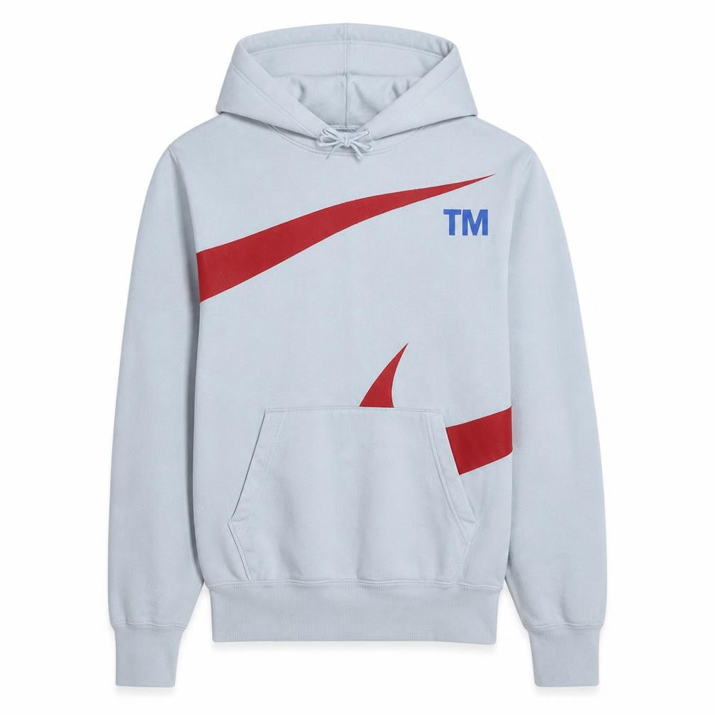 Nike Men’s White XS Pullover Hoodie with Red Logo Graphic