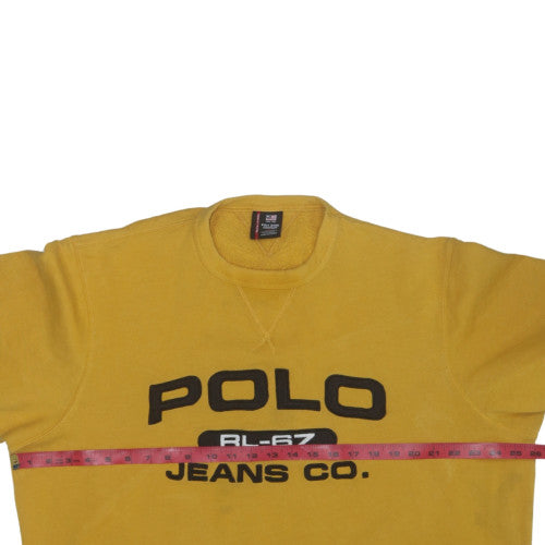 Ralph Lauren Polo Jeans Co Men's Yellow Sweatshirt L Pullover Logo