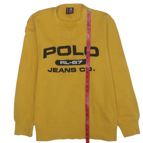 Ralph Lauren Polo Jeans Co Men's Yellow Sweatshirt L Pullover Logo