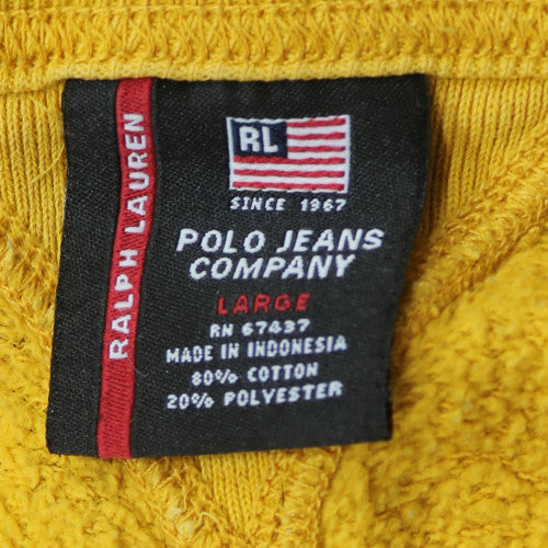 Ralph Lauren Polo Jeans Co Men's Yellow Sweatshirt L Pullover Logo