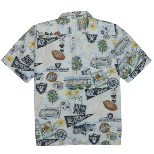 Reyn Spooner Mens Multicoloured Hawaiian Raiders Short Sleeve Cotton Shirt M