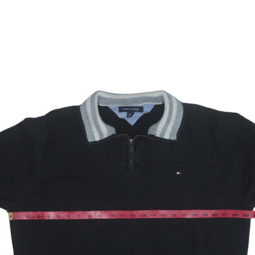 Tommy Hilfiger Men’s Black 2XL Quarter Zip Collared Sweatshirt