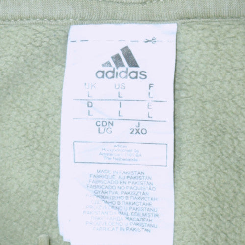 Adidas Men's Green Pullover Hoodie Size L Sports Fleece