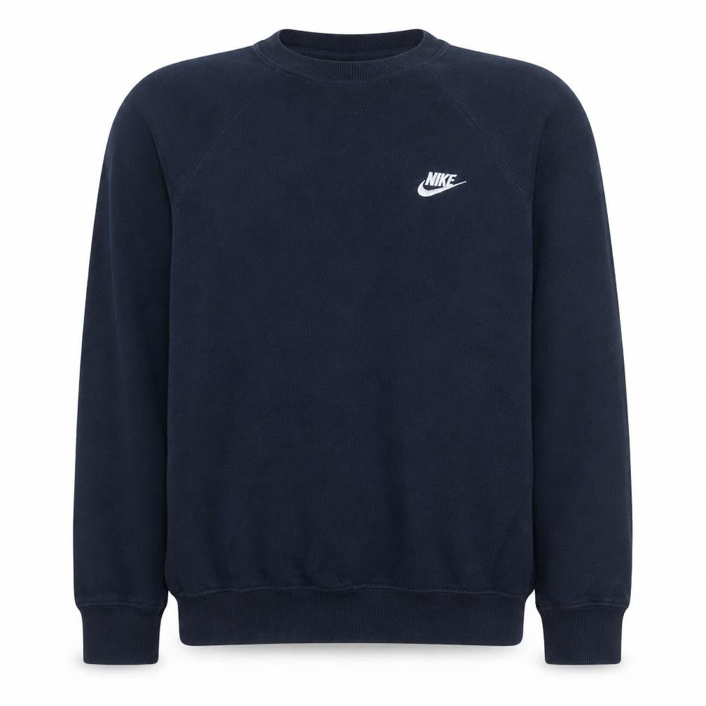 Nike Men's Navy Blue Crew Neck Sweatshirt L Cotton Blend
