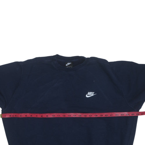 Nike Men's Navy Blue Crew Neck Sweatshirt L Cotton Blend