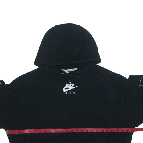 Nike Air Women's Black Pullover Hoodie Size L Logo Print Cotton Blend