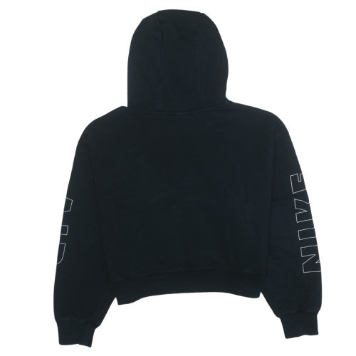 Nike Air Women's Black Pullover Hoodie Size L Logo Print Cotton Blend