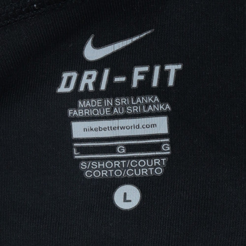 Nike Women's Black Dri-FIT Wide-Leg Yoga Activewear Trousers L