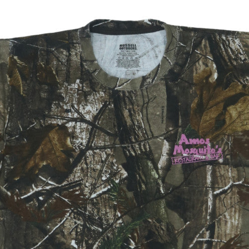 Russell Outdoors Men's Brown Camouflage 2XL Cotton T-Shirt